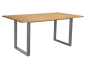 Preview: Aluminium graphit Tischplatte Teak