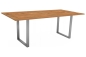 Preview: STERN® Kufentisch Edelstahl mit Teak Tischplatte 180x100cm