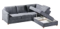 Preview: ROVALLO® Eck-Schlafsofa NOBILIS mit Spitzecke und Anbauelement