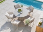 Preview: STERN® Dining Stapelsessel JELLA - greige mit Kissen in 6 Farben