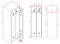 Preview: Garderobenschrank mit 2 Abteilen 180x60x50cm grau, VE10
