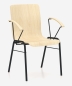 Preview: Tagungsstuhl WING 5A mit Holzsitz