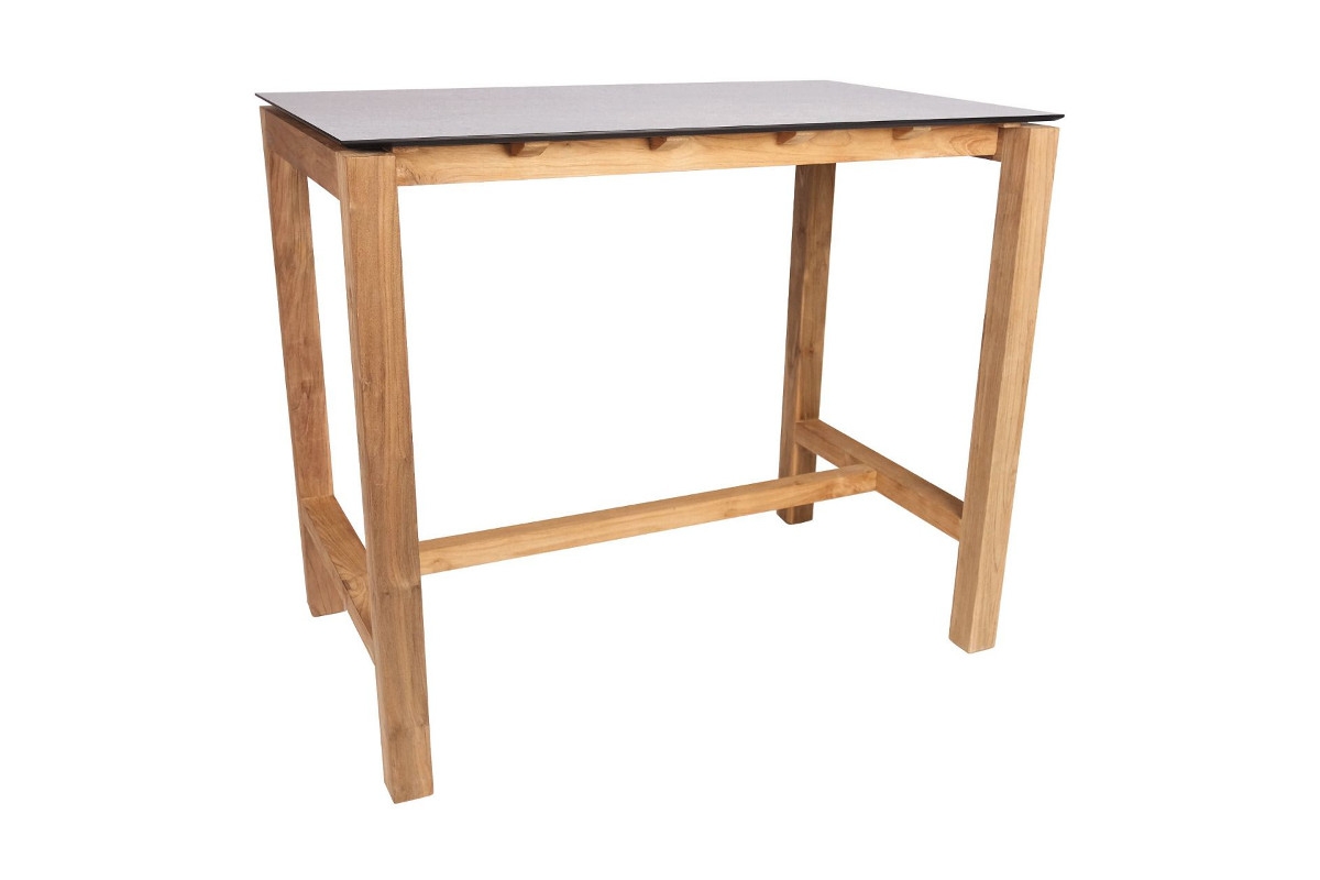 Preview: STERN® Bartischgestell THEO Old Teak für Tischplatte 130x80cm