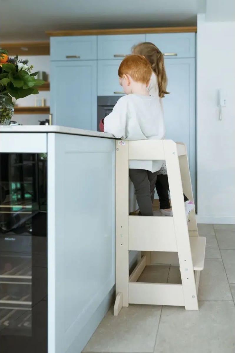 Preview: tiSsi® Geschwister Lernturm FELIX Buche Cashmere - Für 2 Kinder
