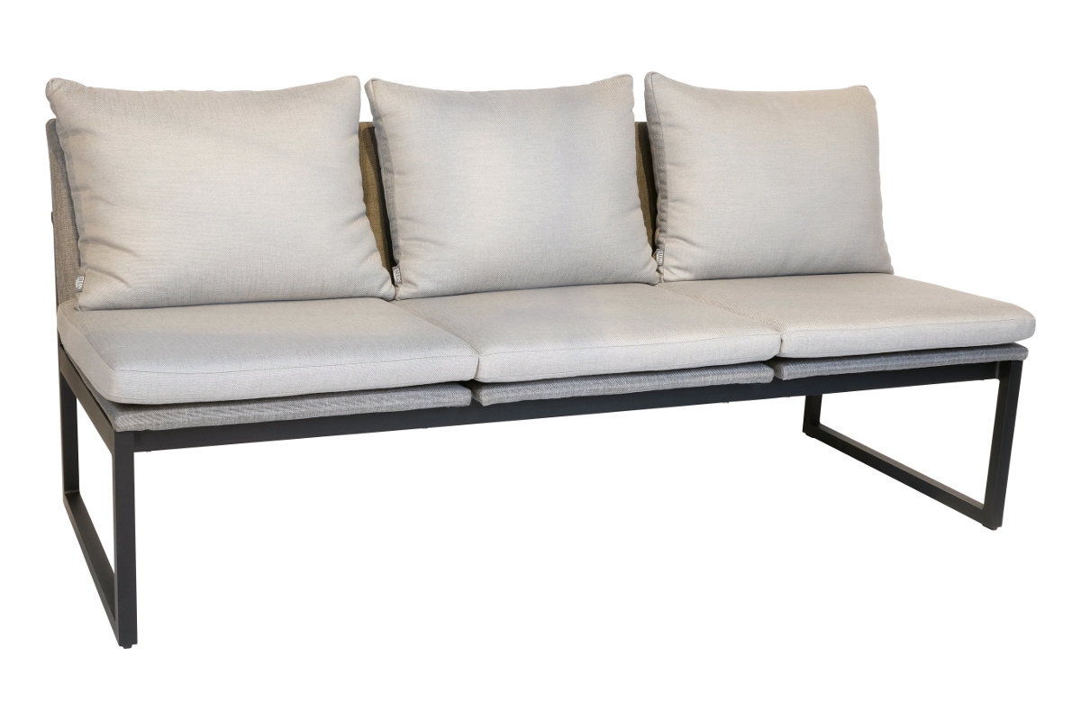 STERN® Lounge 3-Sitzer Bank TAMMO Aluminium schwarz matt