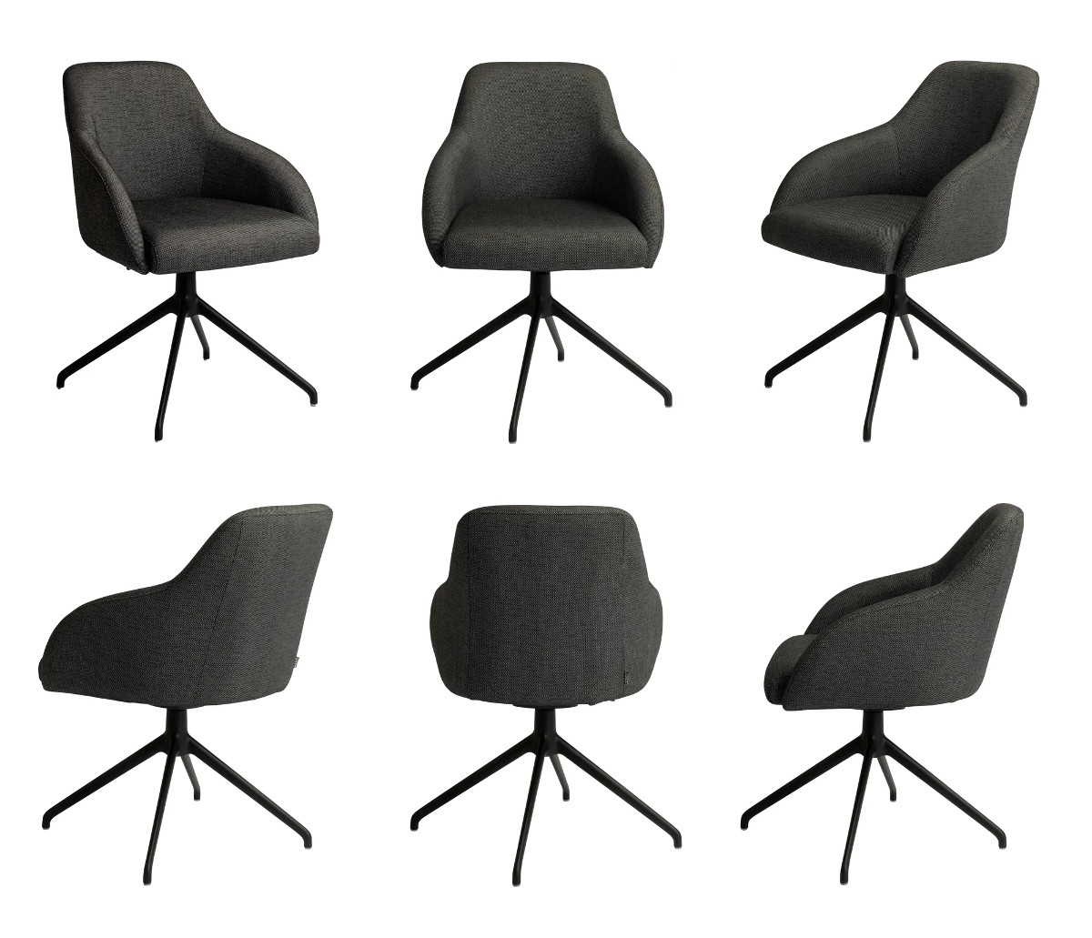 Preview: STERN® Drehsessel TURN Aluminium schwarz