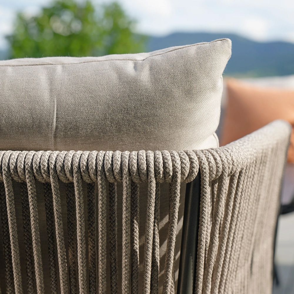Preview: STERN® Lounge Sessel MARLA Kordel-Optik mit Kissen