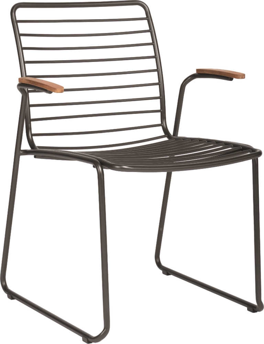 STERN® Stapelstuhl LEVI mit Armlehne, Edelstahl anthrazit