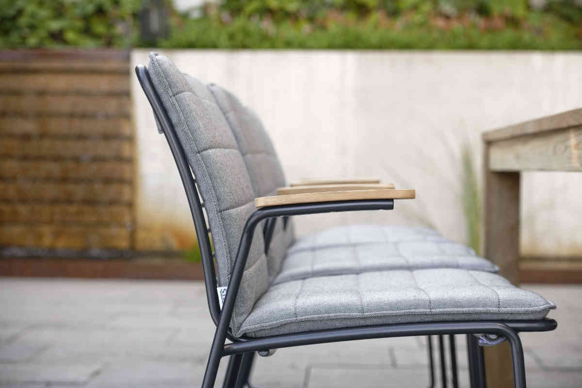 Preview: STERN® Stapelstuhl LEVI mit Armlehne, Edelstahl anthrazit