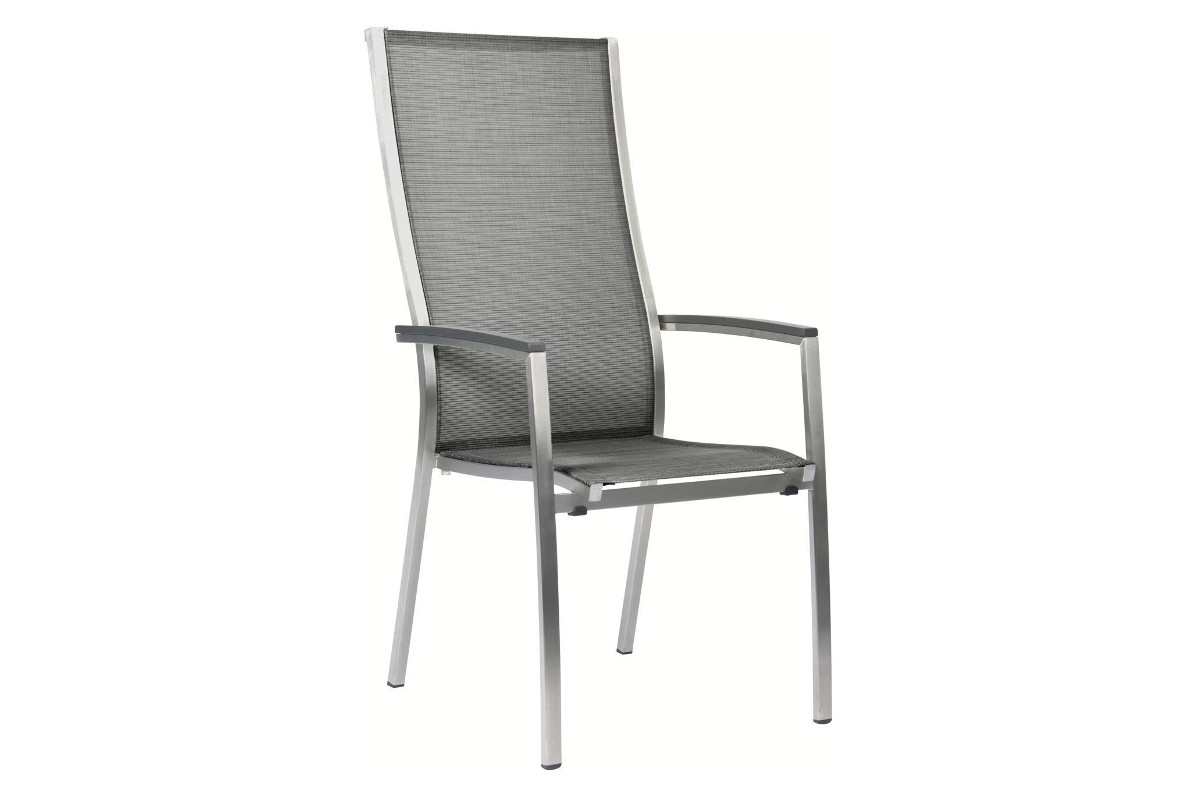 STERN® Stapelsessel CARDIFF Edelstahl extra hohe Rückenlehne