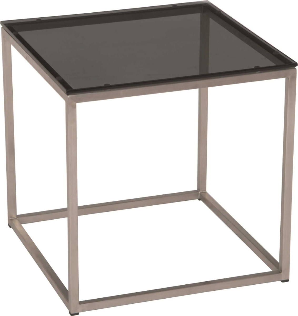 Preview: STERN® Beistelltisch Edelstahl mit TEAK-/Glasplatte 45x45cm