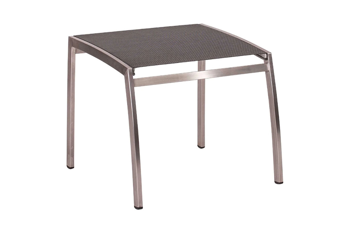 STERN® Hocker CARDIFF Edelstahl Textilen silbergrau