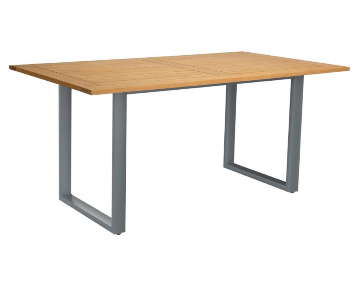 Aluminium graphit Tischplatte Teak