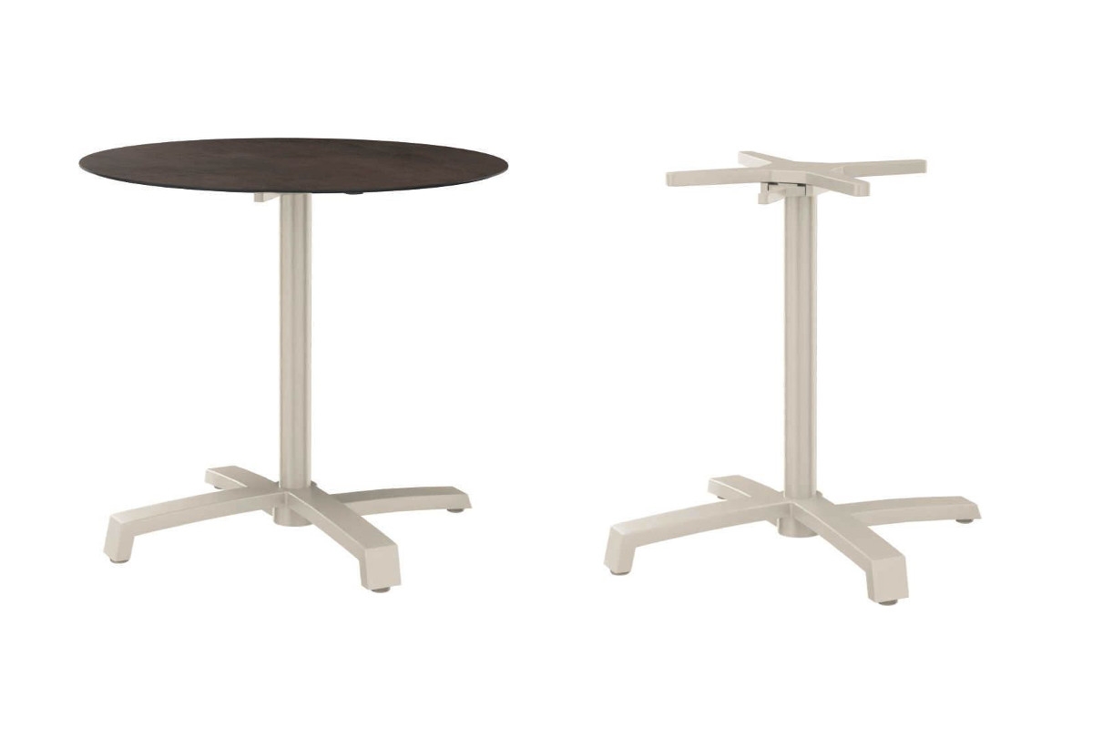Preview: Gestell greige mit Silverstar Tischplatte