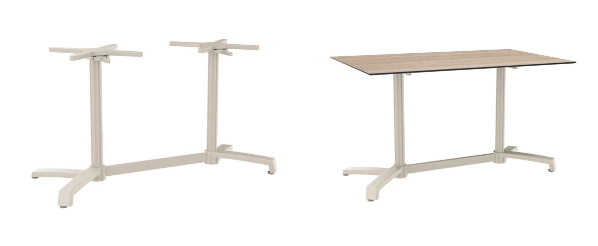 Preview: Gestell graphit mit Silverstar Tischplatte