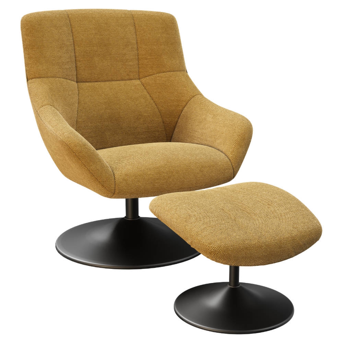 Sessel BILBAO mit Drehsitz und Fußhocker
