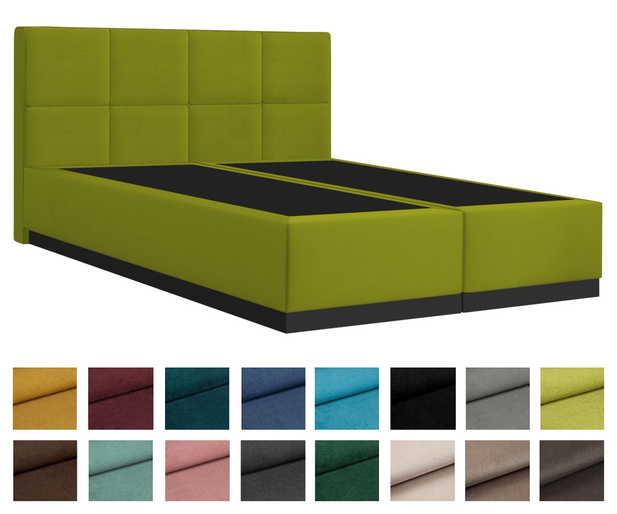 Boxspringbett MODENA 140x200 cm mit Holzsockel