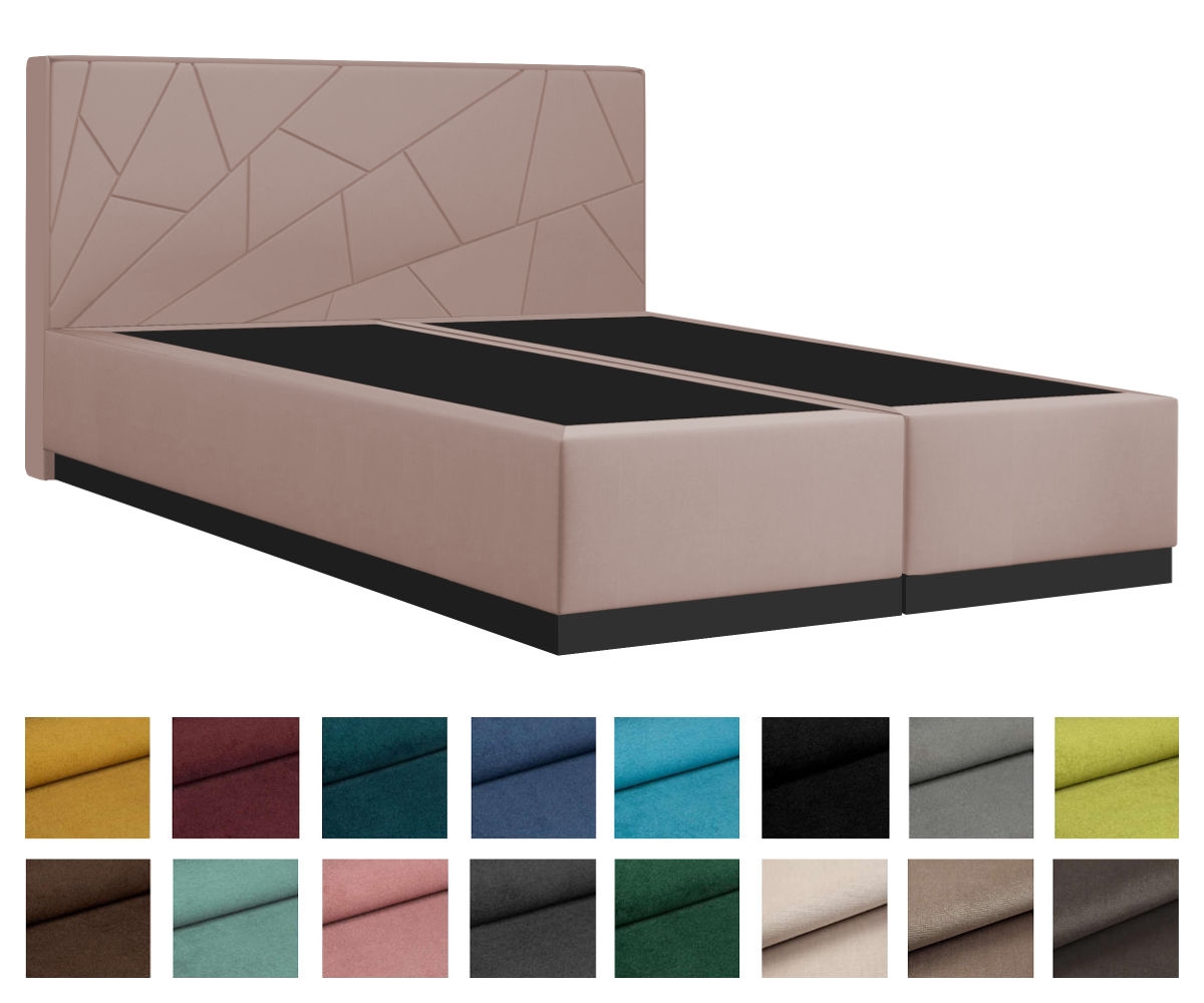 Boxspringbett MODENA 160x200 cm mit Holzsockel