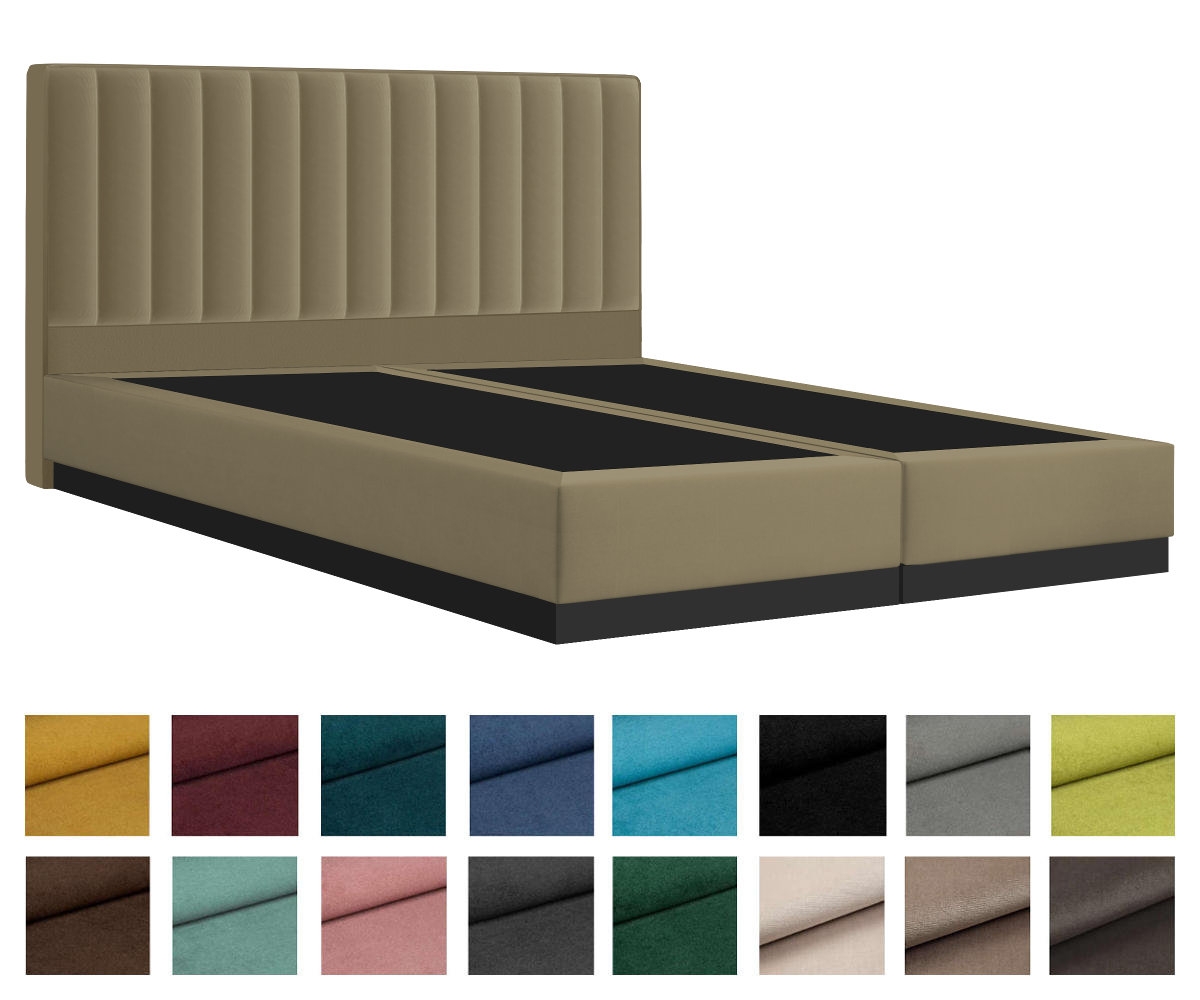 Boxspringbett PALERMO 180x200 cm mit Holzsockel