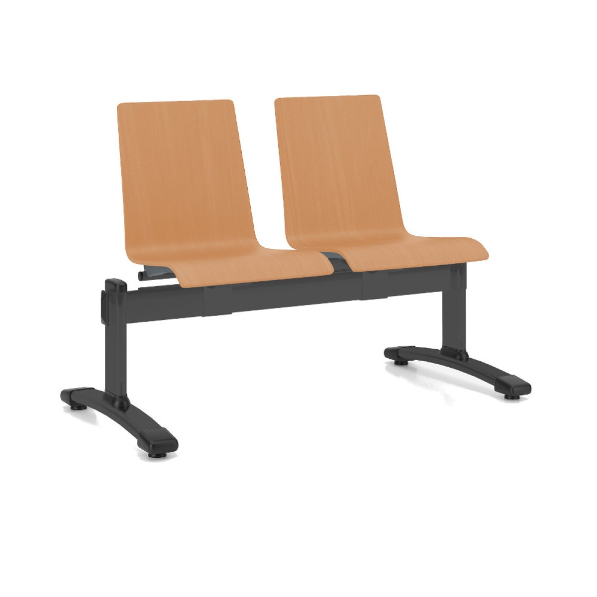 2-Sitzer Wartebank CAFE 7 mit Holzsitz
