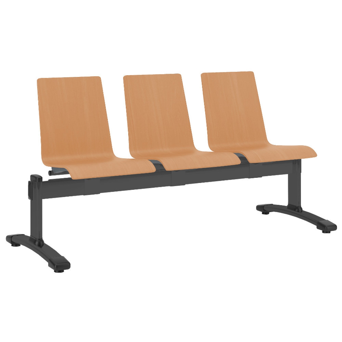 3-Sitzer Wartebank CAFE 7 mit Holzsitz