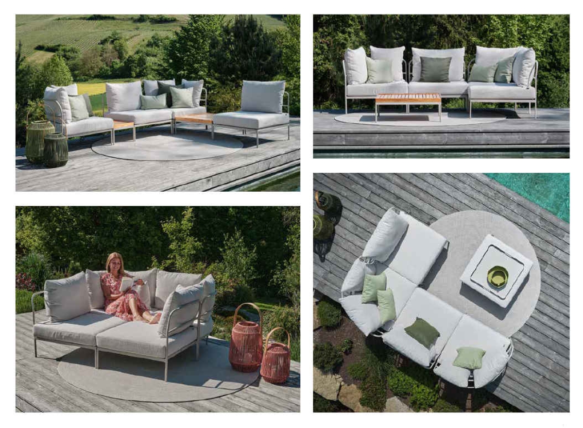 Preview: STERN® Lounge Hocker COCO Aluminium greige