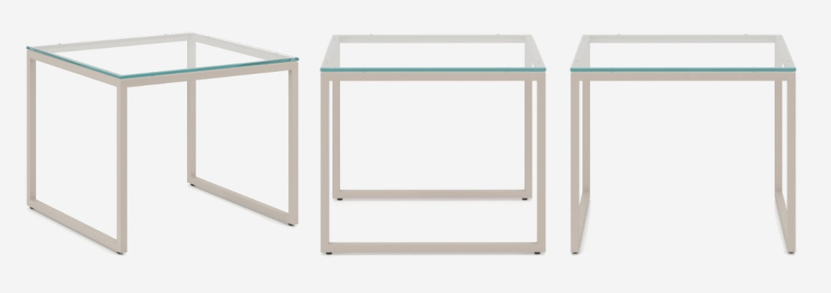 Preview: Beistelltisch DALLAS 55x55cm mit Glasplatte