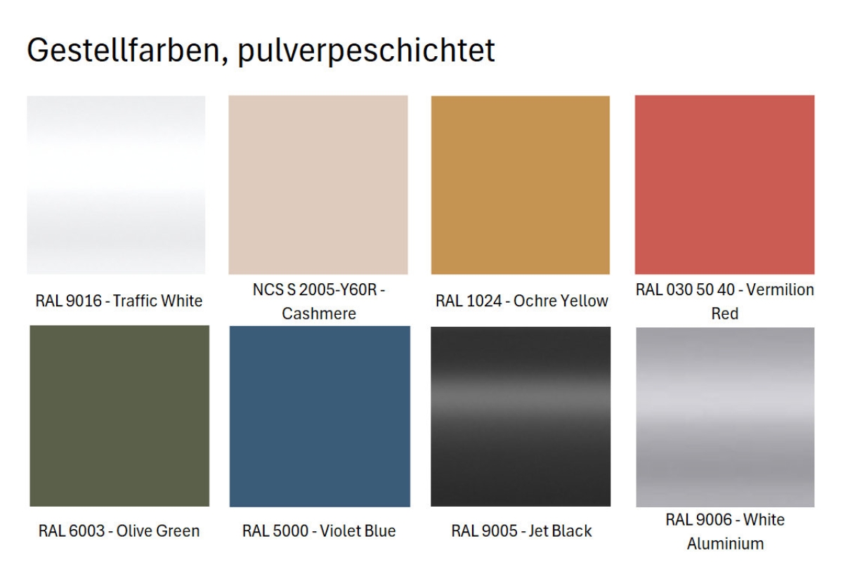 Auswahl Gestellfarbe
