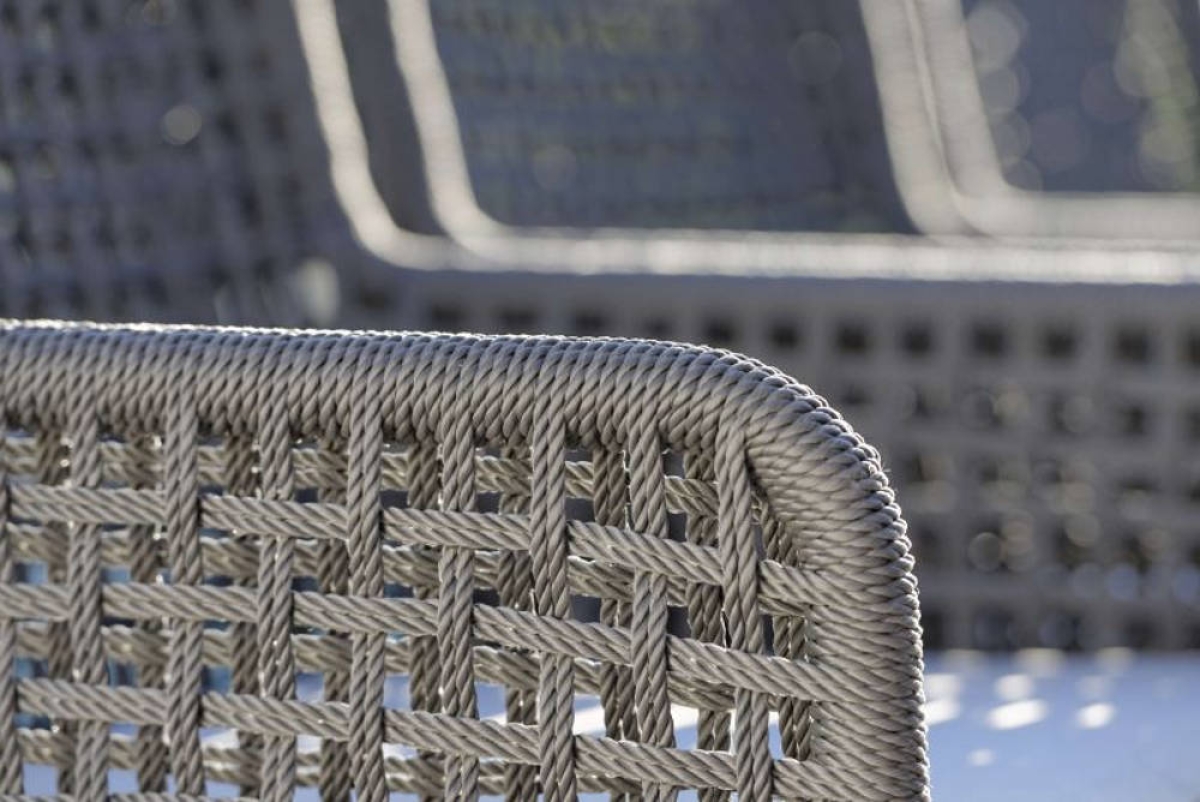 Preview: STERN® Terrassenstuhl GRETA Dining Sessel Kordel-Optik mit Kissen