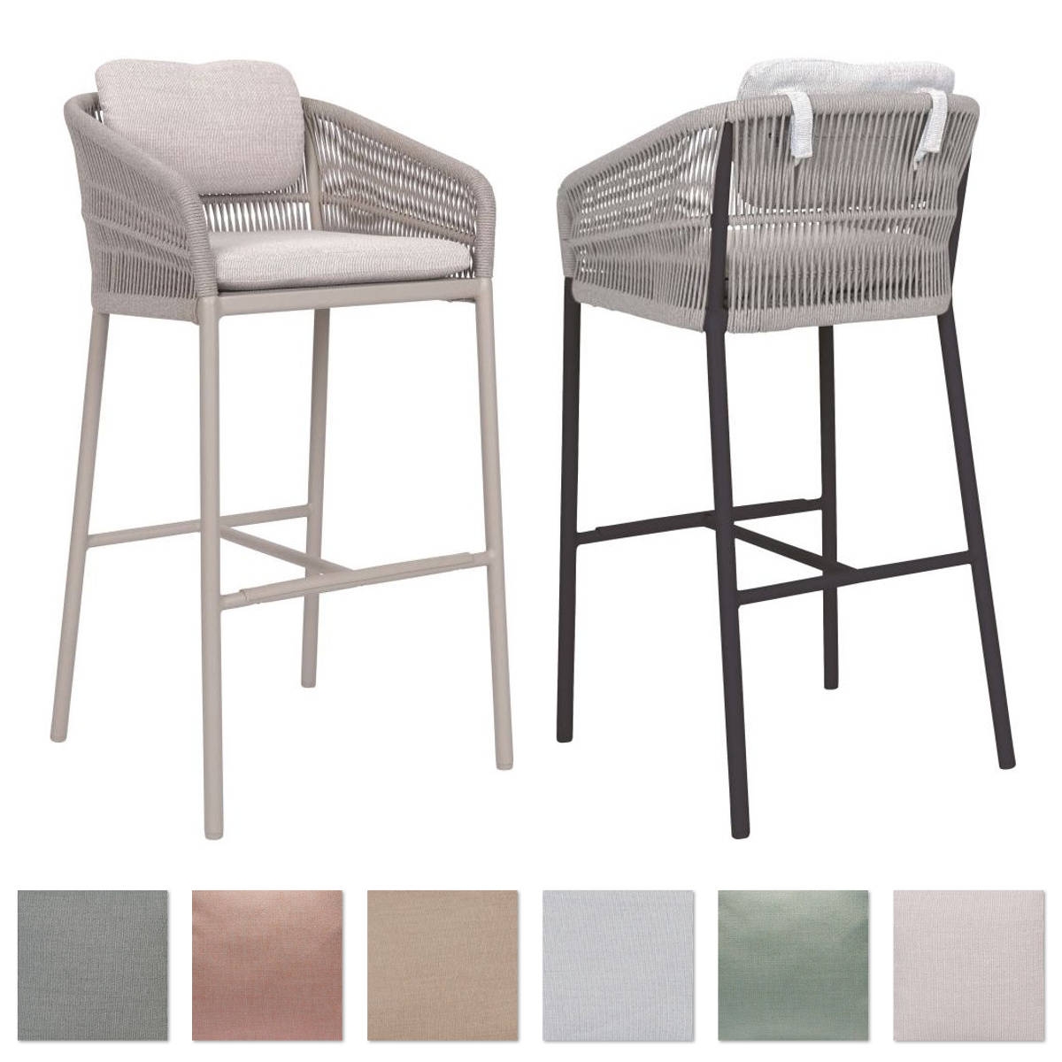 STERN® Barhocker JELLA Kordel-Optik mit Kissen