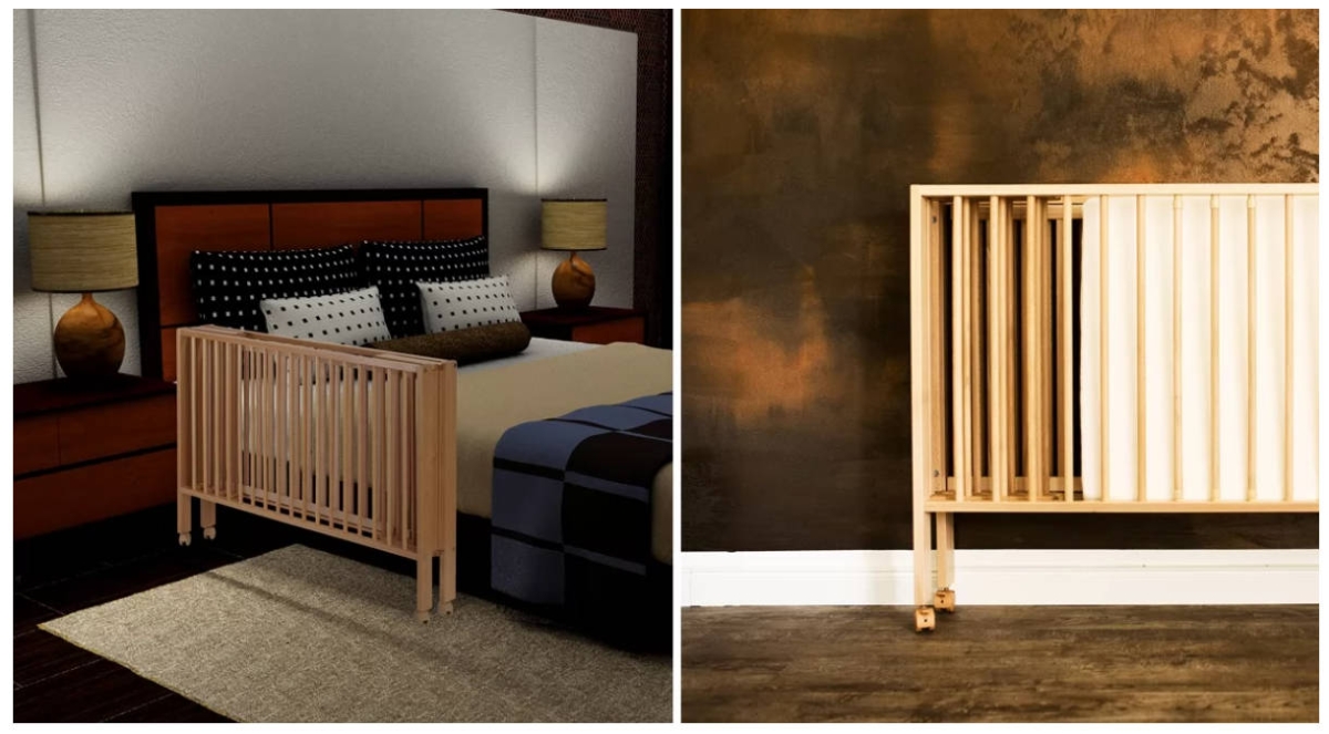 Preview: tiSsi® Faltbares Kinderbett JORI Buche Natur - Reisebett aus Massivholz