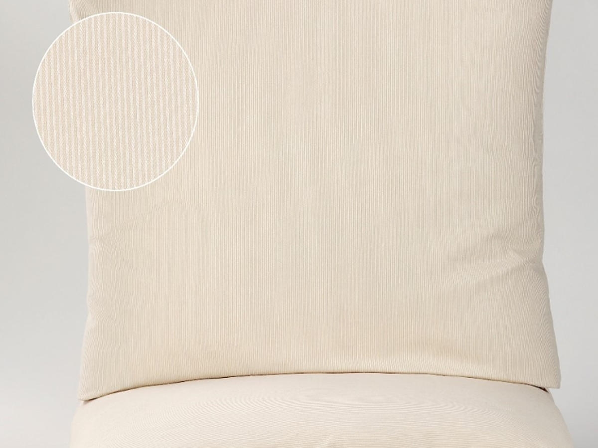 Preview: 2mm Streifsatin Bettwäsche LENI mit Hotelverschluss, weiß/beige