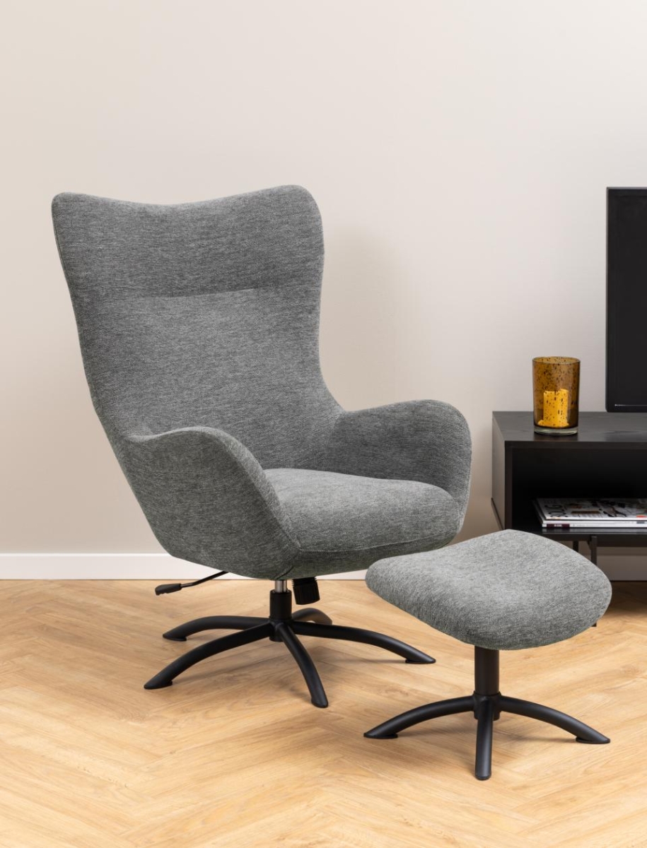 Drehsessel PORTOBELLO mit Hocker & Liegefunktion Stoff Skyland