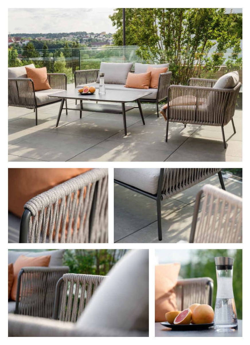 STERN® Sofa 2-Sitzer MARLA Kordel-Optik mit Kissen