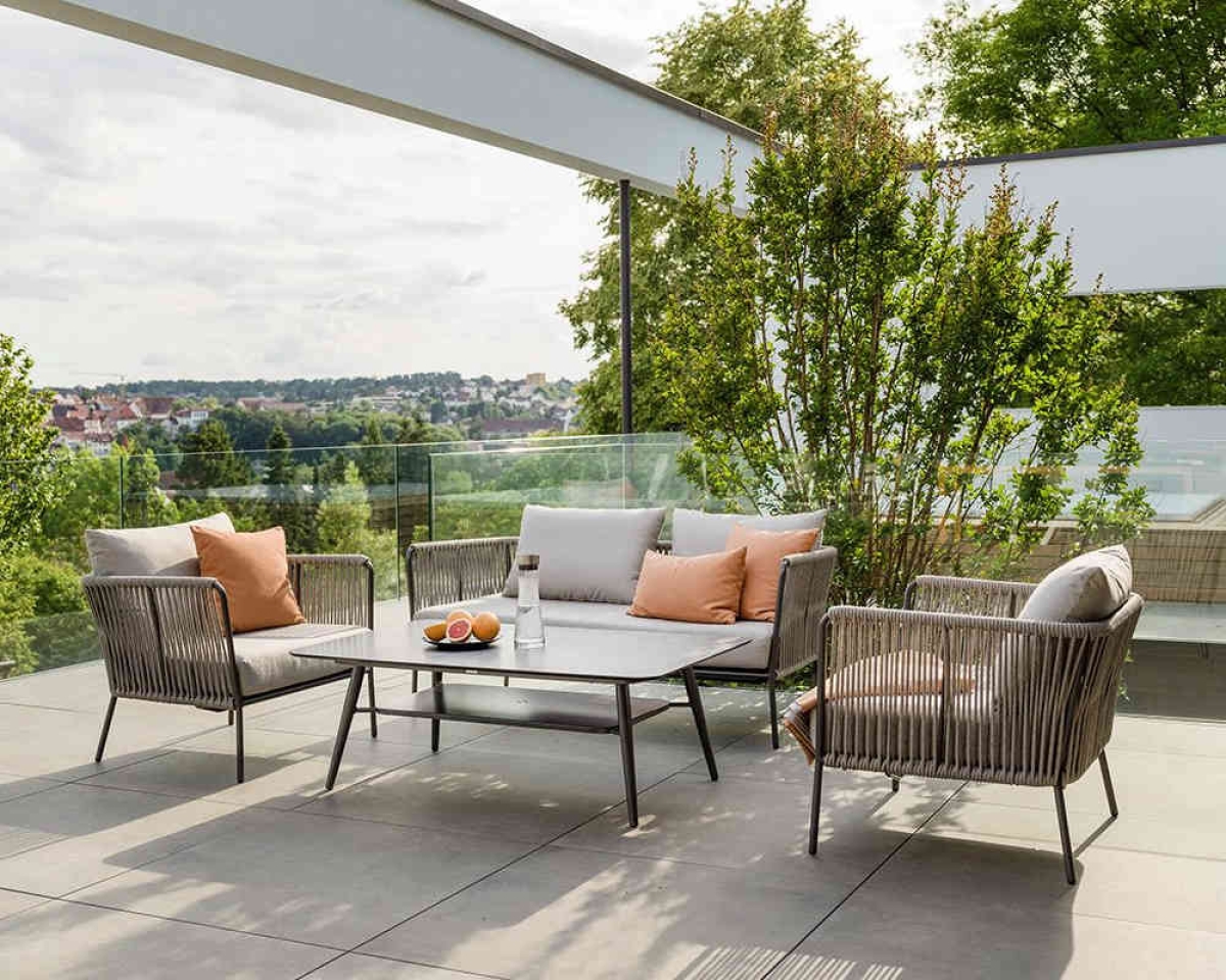 STERN® Sofa 2-Sitzer MARLA Kordel-Optik mit Kissen