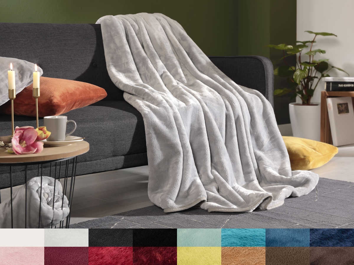 Mikroflauschdecke CASHMERE 180 x 220 cm, 220 x 240 cm VE2