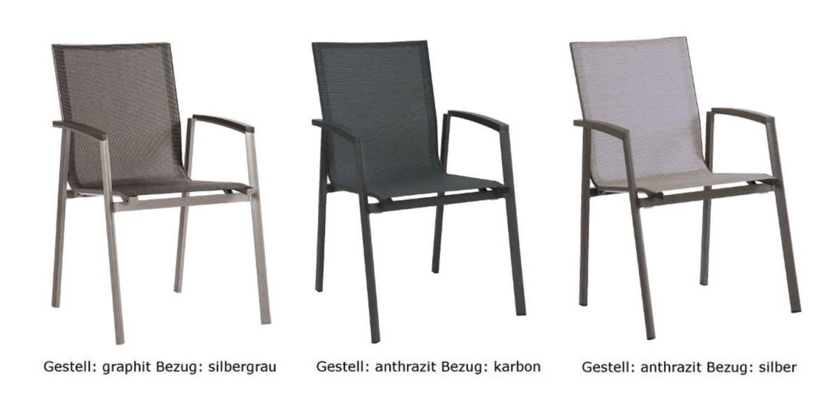 Preview: STERN® Terrassenstuhl NEW TOP Stapelsessel mit Armlehne