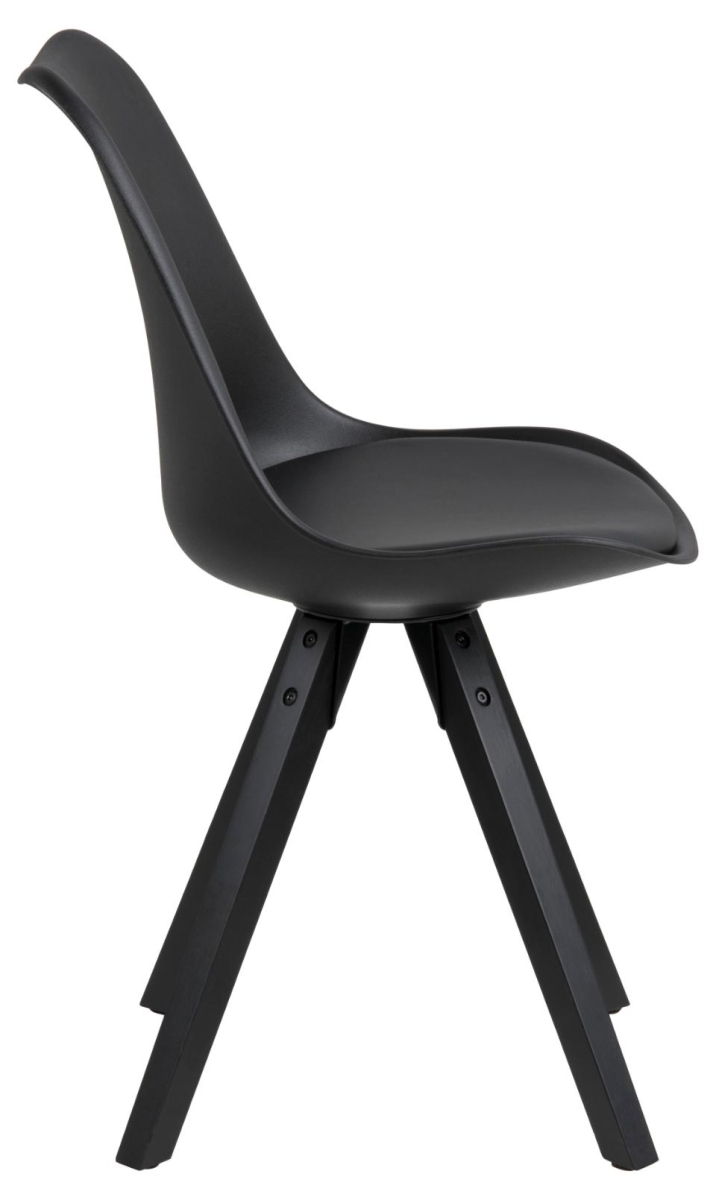 Preview: Kunstleder Stuhl POLLINA schwarz, VE4