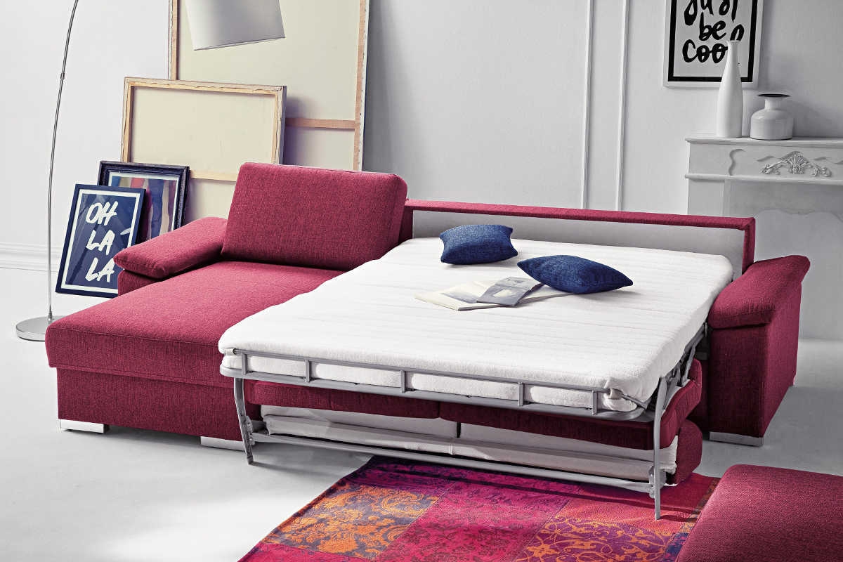 Preview: ROVALLO® Eck-Schlafsofa NOBILIS mit Ottomane