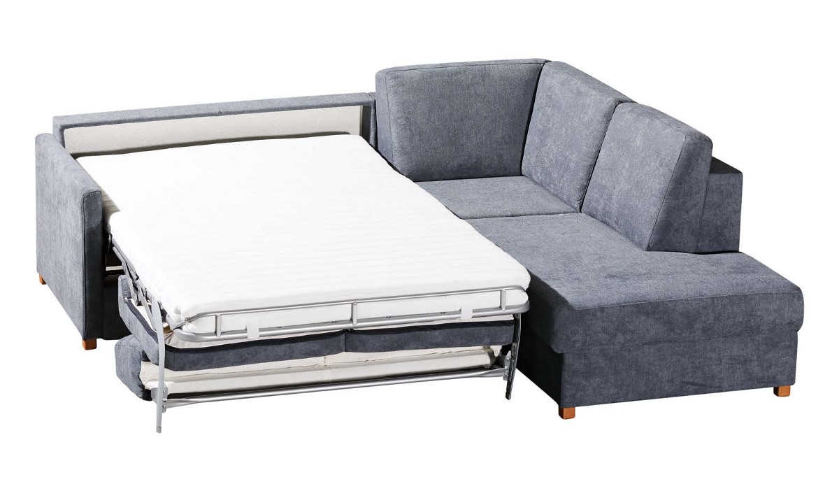 Preview: ROVALLO® Eck-Schlafsofa NOBILIS mit Spitzecke und Anbauelement