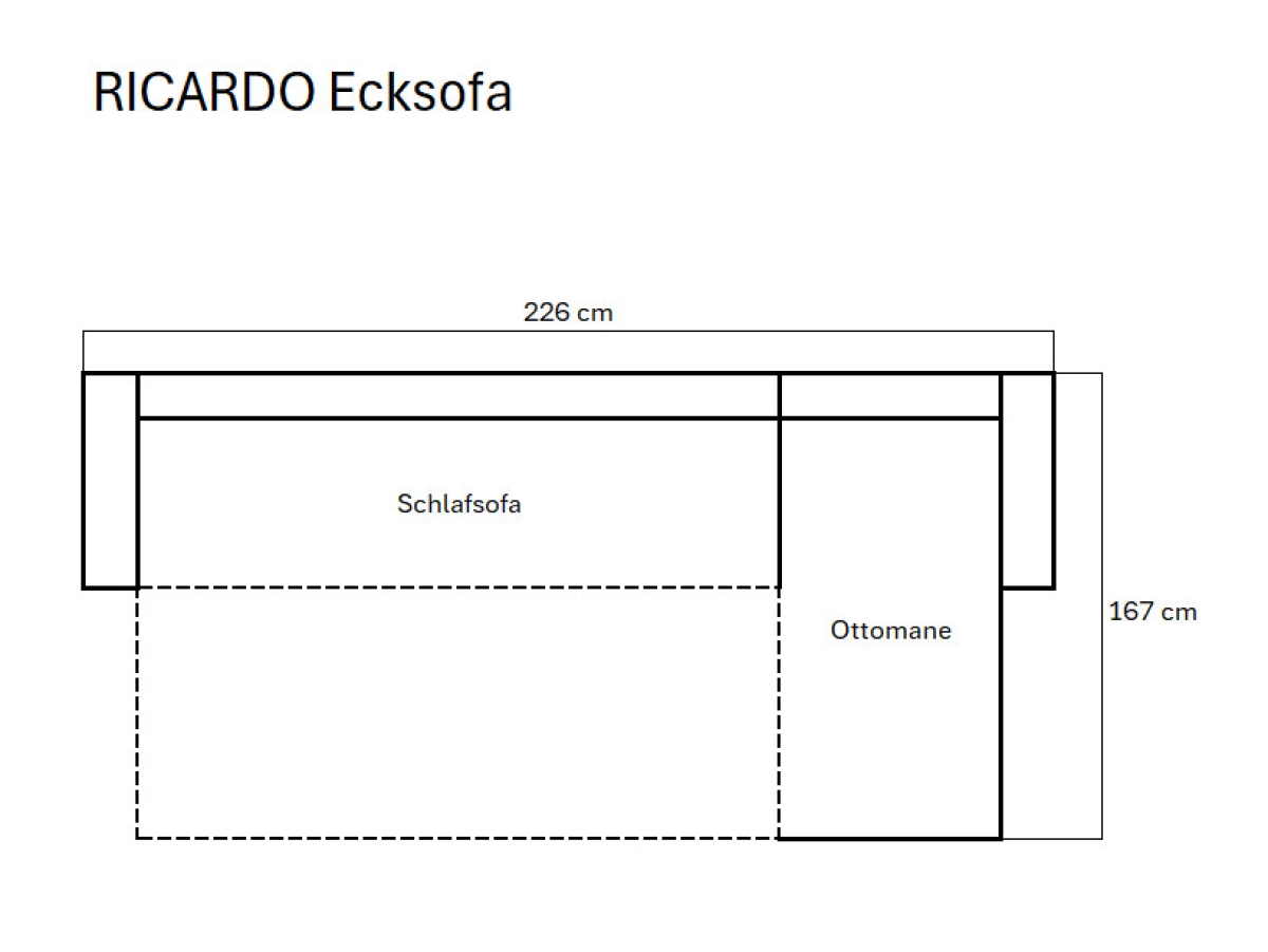 ROVALLO® Eck-Schlafsofa RICARDO mit Ottomane