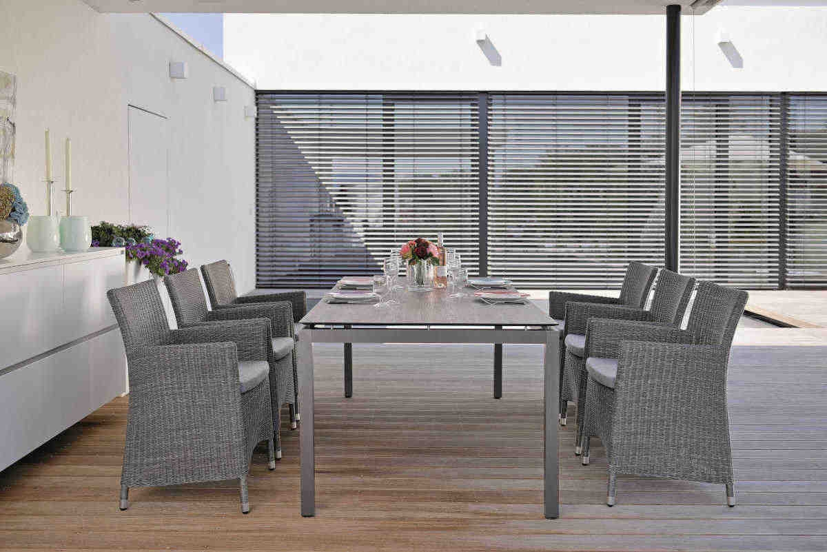 Preview: STERN® Terrassenstuhl SORTINO Dining Sessel mit Armlehne & Sitzkissen