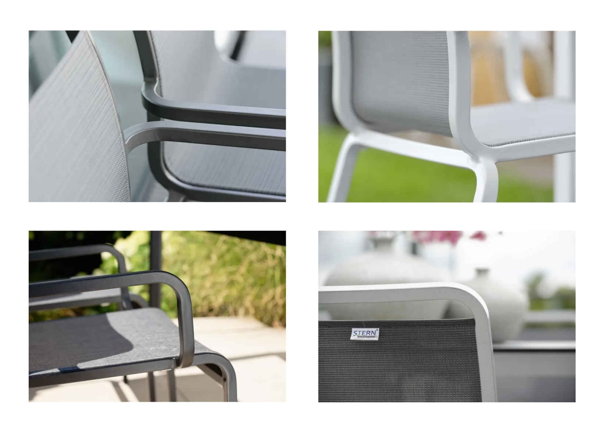 STERN® Terrassenstuhl OSKAR Stapelsessel mit Armlehne