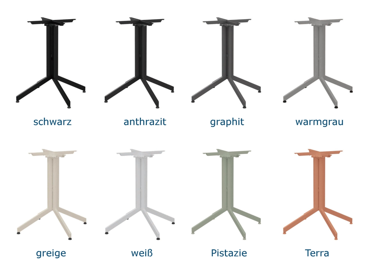 Preview: STERN® Tischgestell FARO 4-Fuß Tischgestell, abklappbar in 8 Farben