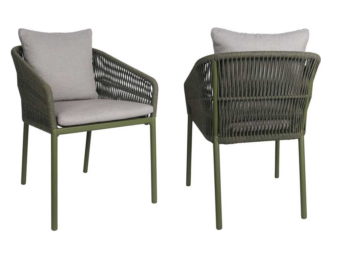 STERN® Dining Stapelsessel JELLA - oliv mit Kissen in 6 Farben
