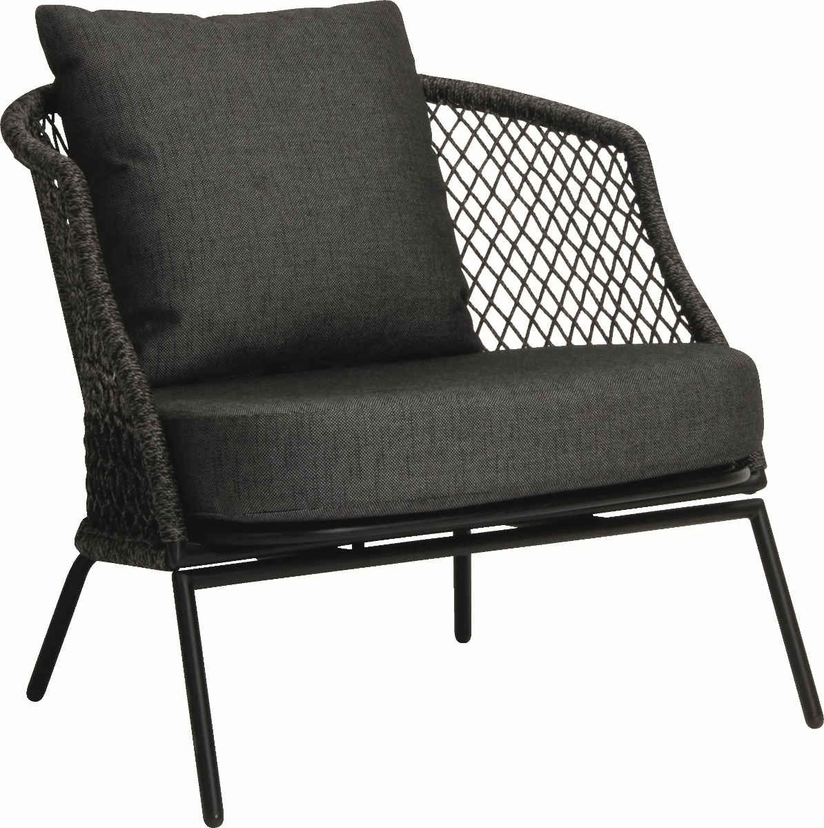 Preview: STERN® Lounge Sessel ODEA in Kordel-Optik mit Kissen