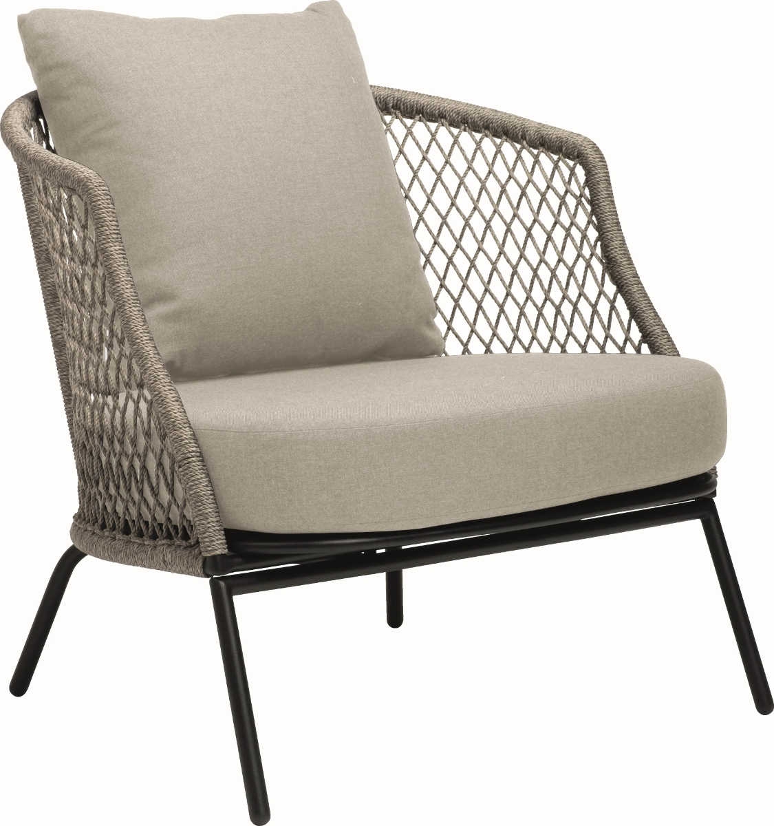 STERN® Lounge Sessel ODEA in Kordel-Optik mit Kissen