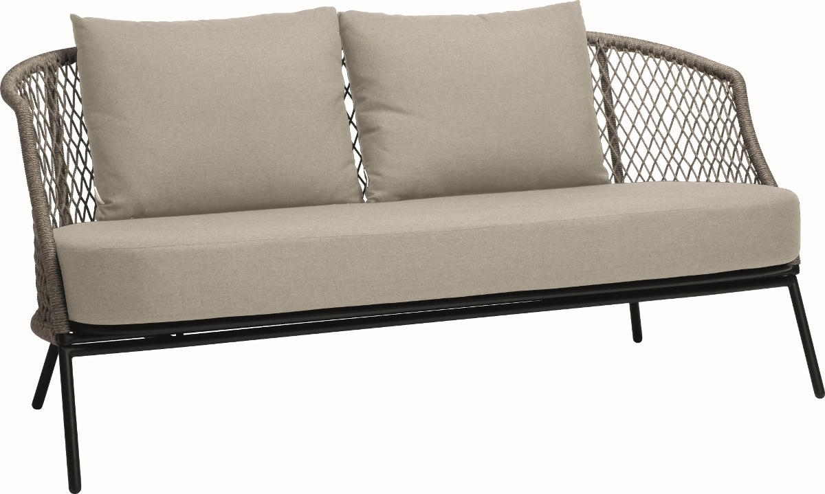 Preview: STERN® Lounge Sofa 2-Sitzer ODEA in Kordel-Optik mit Kissen