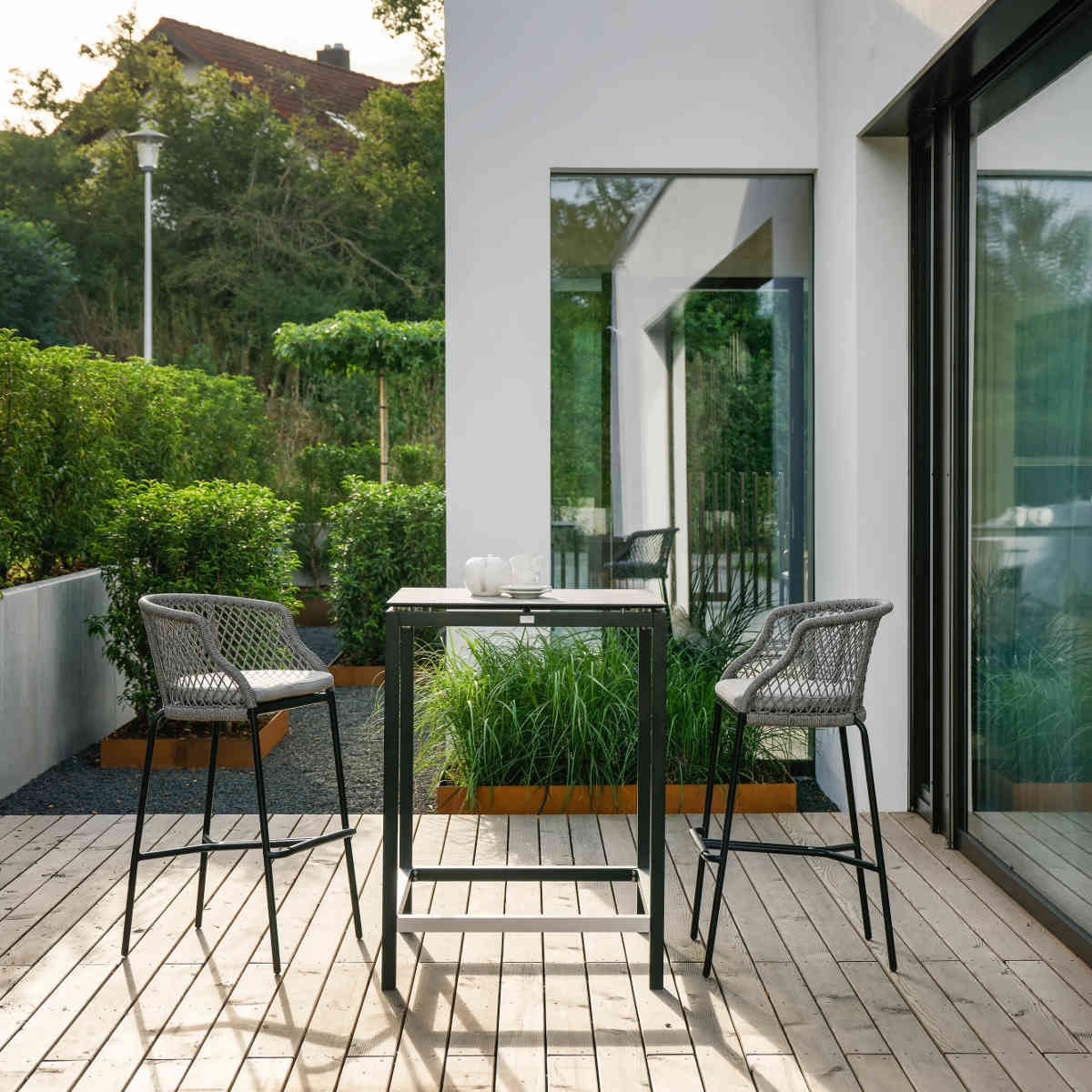 Preview: STERN® Outdoor Barsessel ODEA Kordel-Optik mit Kissen