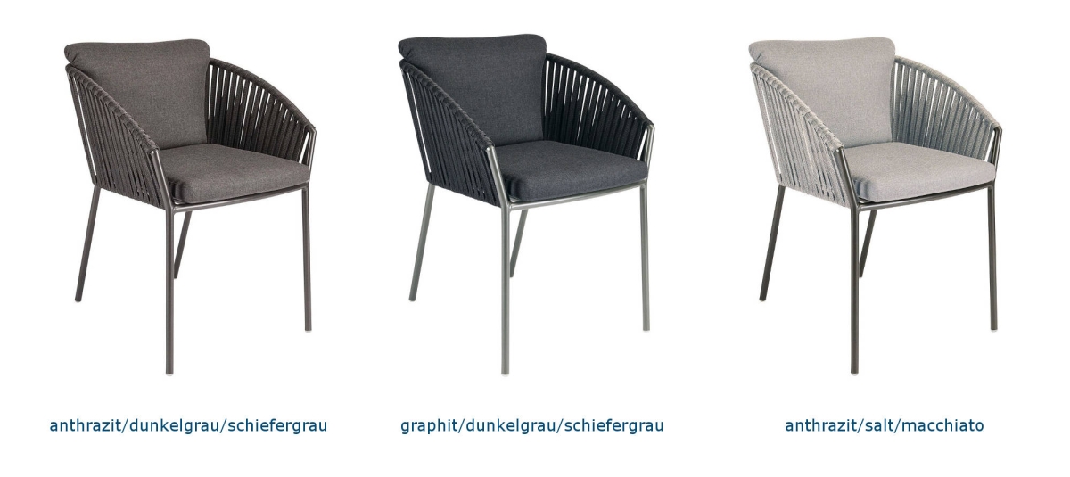 Preview: STERN® Stapelsessel CLIFF mit Sitz- und Rückenkissen